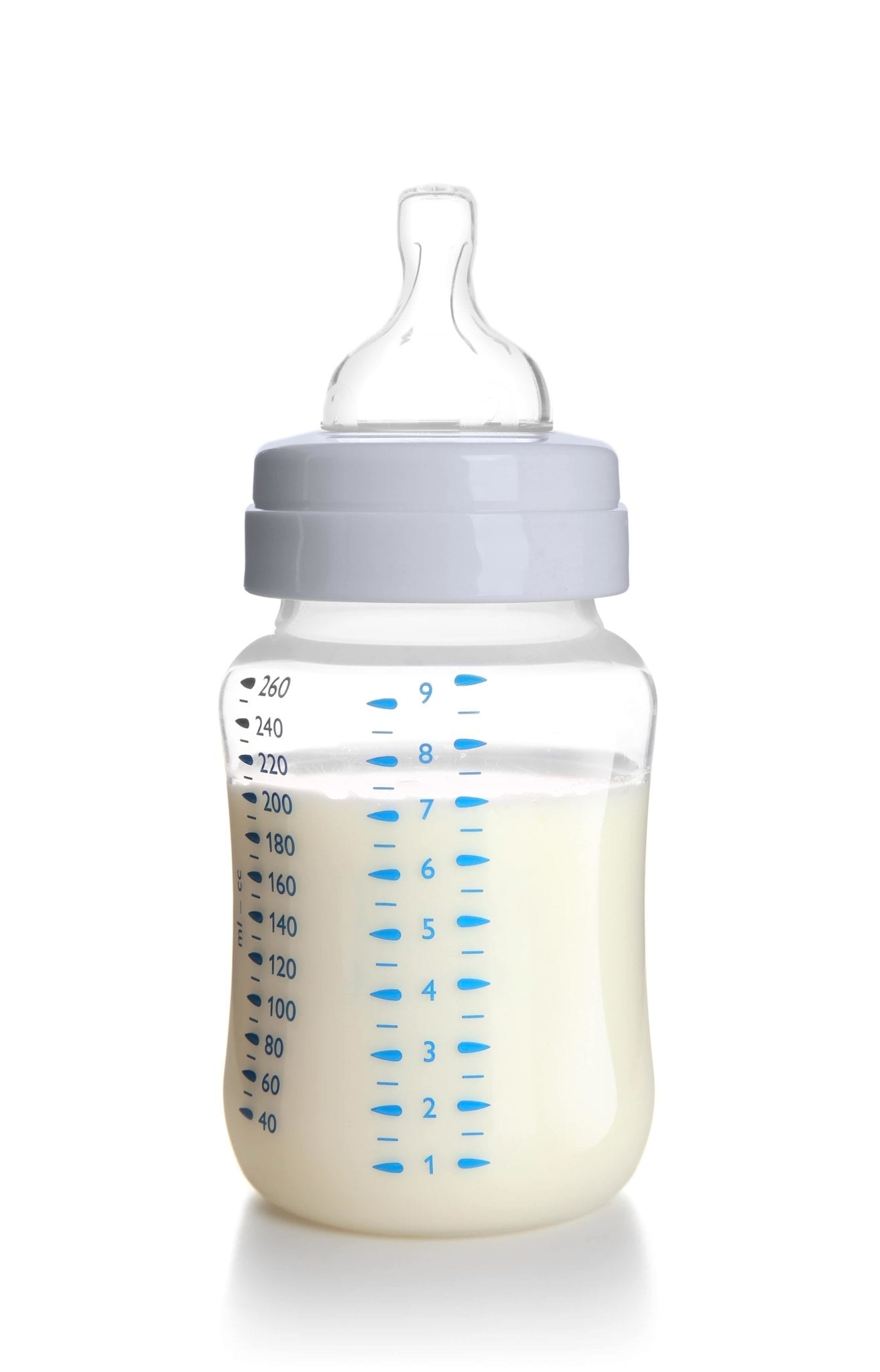 baby bottle filled with milk